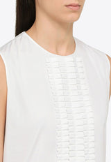 Sleeveless Top with Pleat Detailing