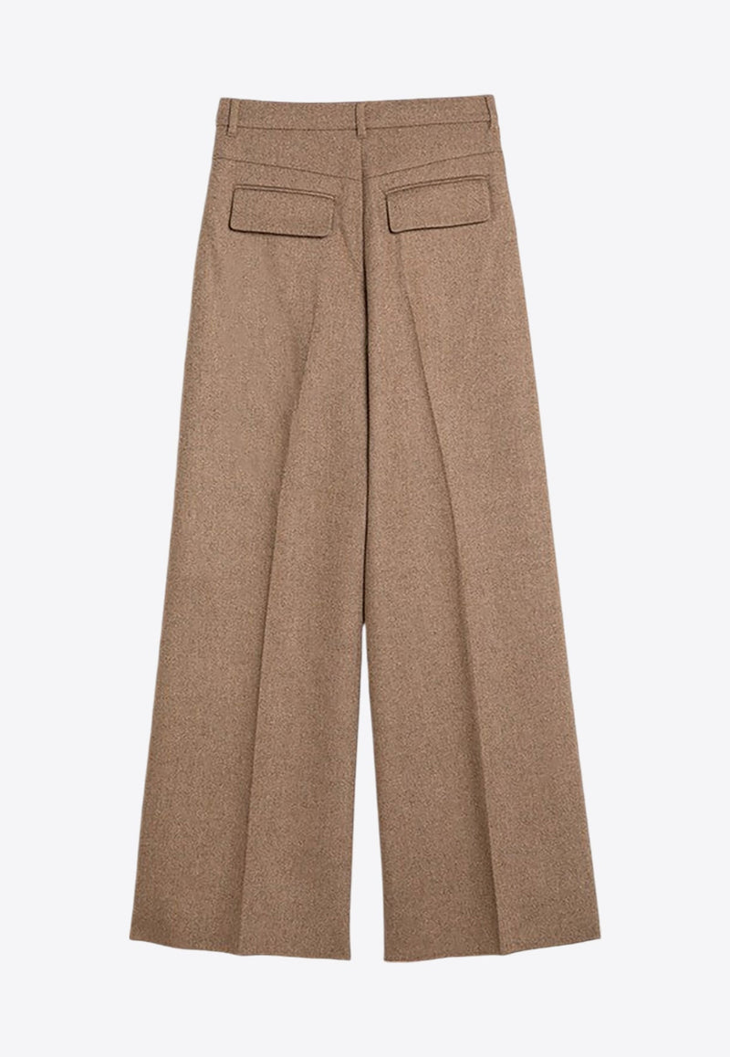 Udente Wool Tweed Wide-Leg Pants