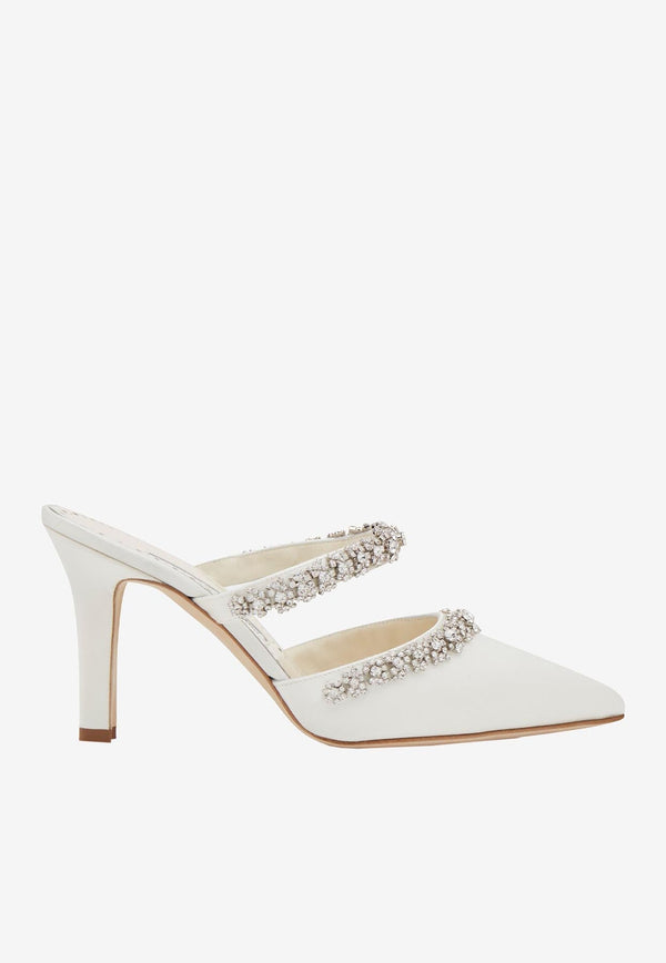 Vedadamu 90 Crystal-Embellished Mules in Satin