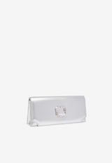 Vivien Crest Buckle Clutch in Metallic Leather