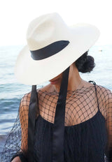 Helios Hat in Toquilla Straw with Satin Ribbon