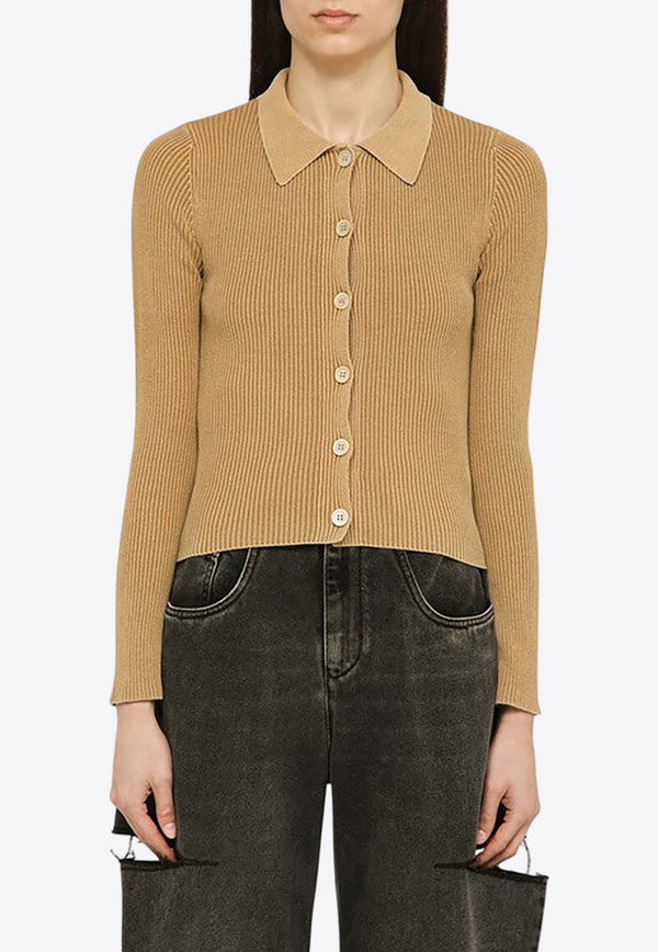 Ribbed Buttoned Cardigan