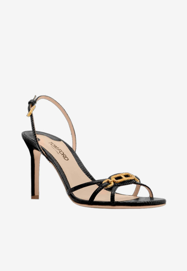 Whitney 85 Lizard-Effect Leather Sandals