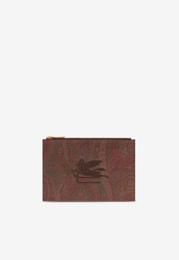 Medium Paisley Jacquard Zip Pouch