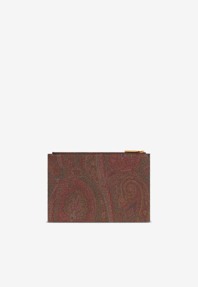 Medium Paisley Jacquard Zip Pouch