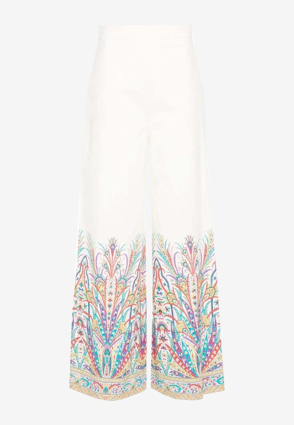 Printed Wide-Leg Pants