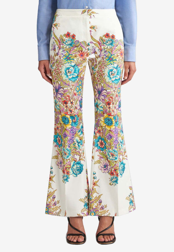 Floral Print Flared Pants