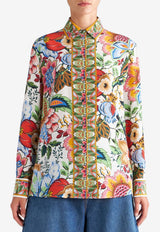 Floral Print Long-Sleeved Shirt