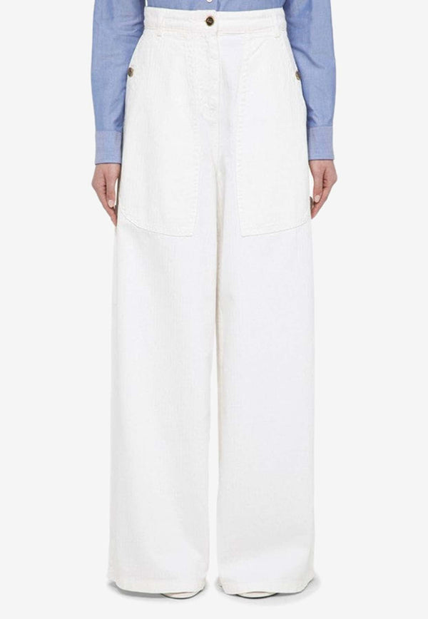 Logo Patch Wide-Leg Jeans