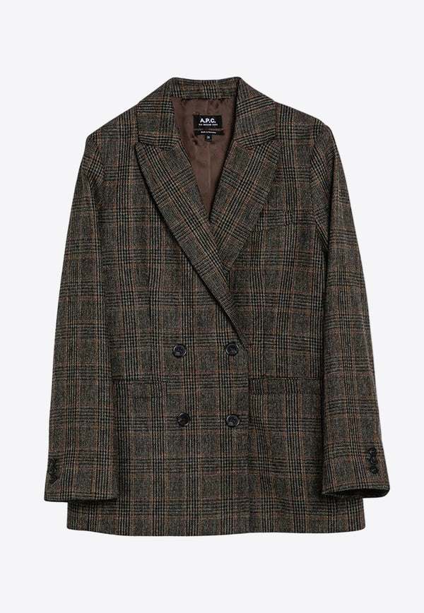 Prince of Wales Double-Breasted Wool Blazer
