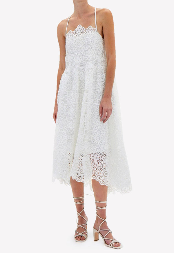 Zayna Crochet Guipure Midi Dress