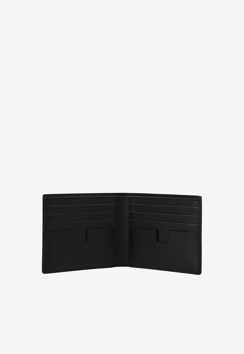 Logo Print Cardholder in Croc-Embossed Leather