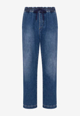 Straight-Leg Drawstring Jeans