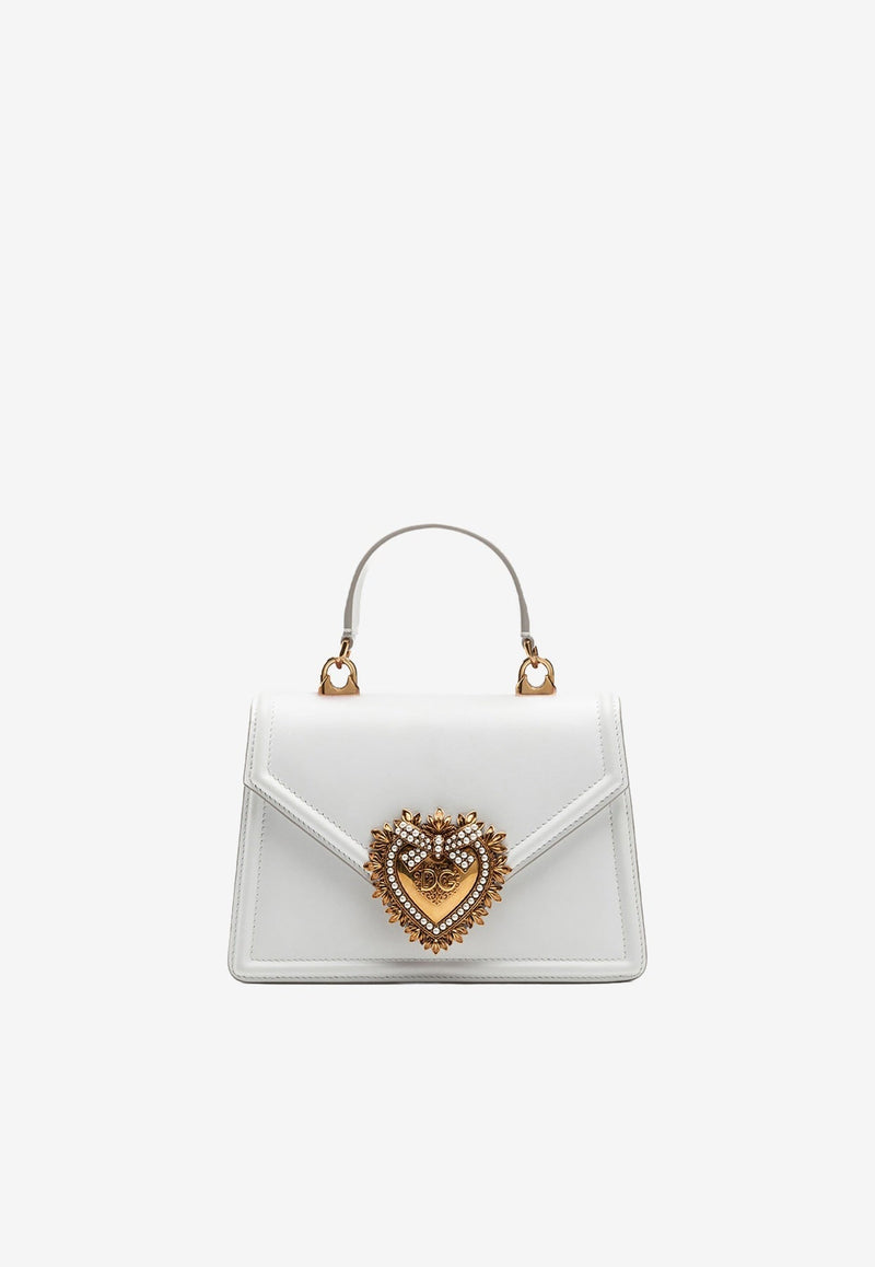 Small Devotion Metallic Leather Top Handle Bag