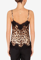 Leopard Print Silk Cami Top