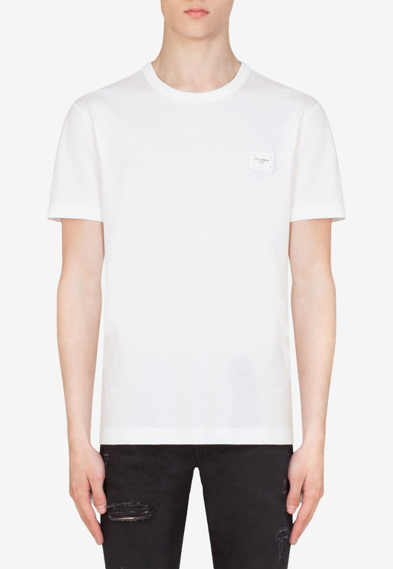 Logo Plate Crewneck T-shirt in Cotton