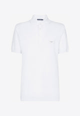 Logo Plate Polo T-shirt in Cotton Piqué