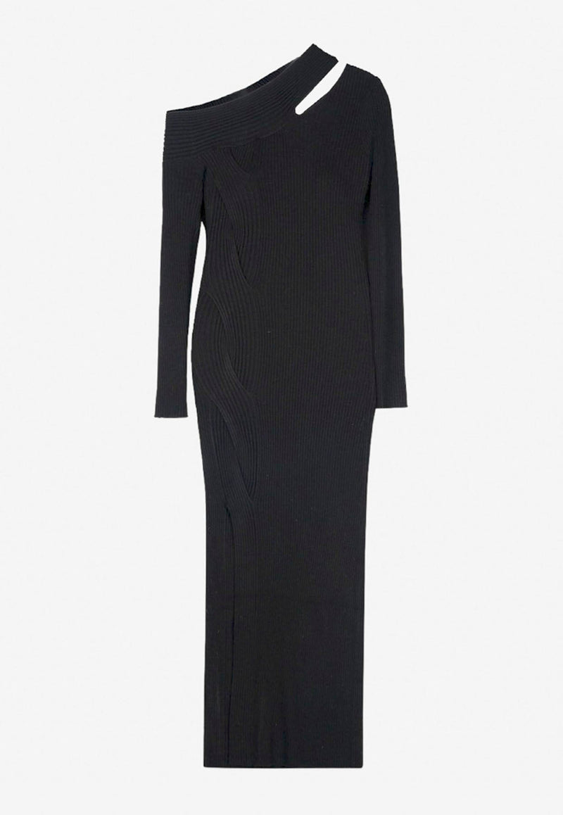 Camille Off-Shoulder Dress in Wool