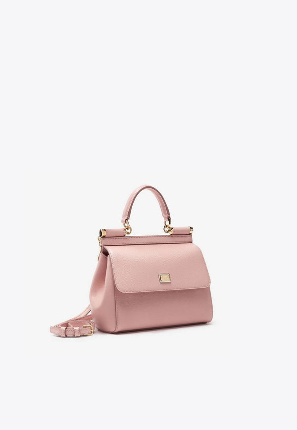 Medium Sicily Top Handle Bag in Dauphine Leather