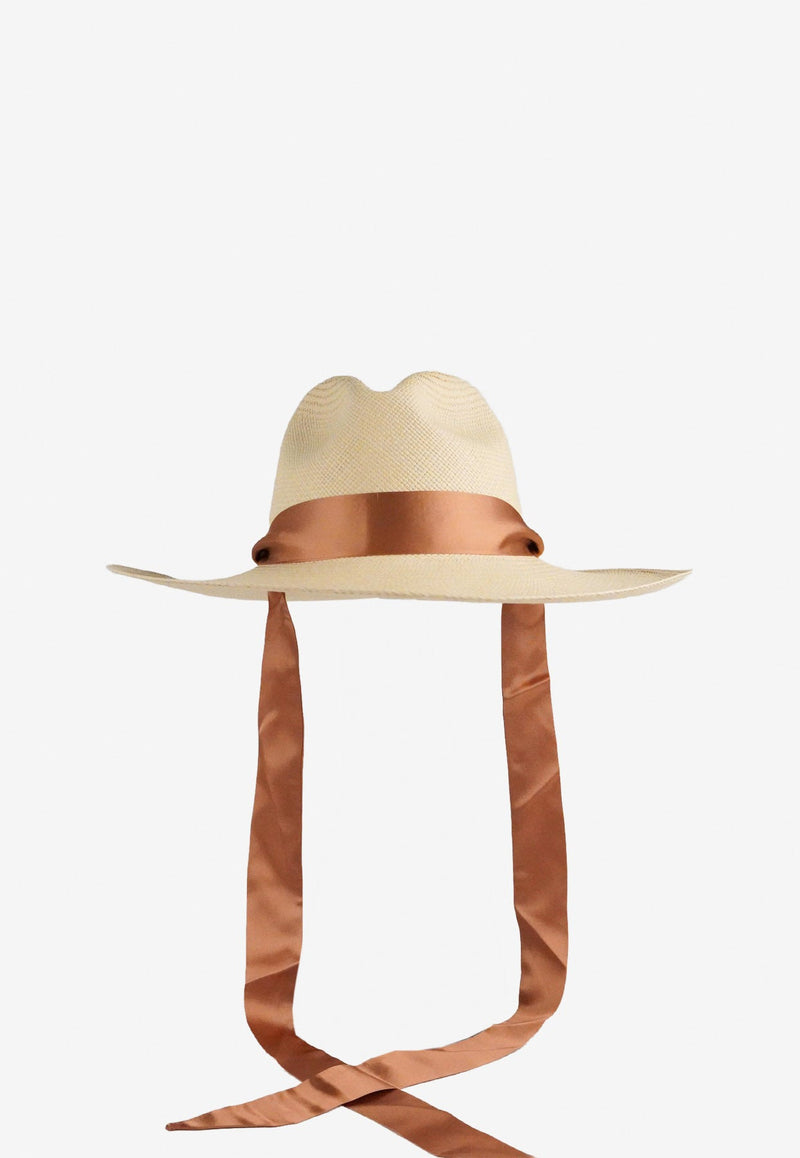 Helios Hat in Toquilla Straw with Satin Ribbon