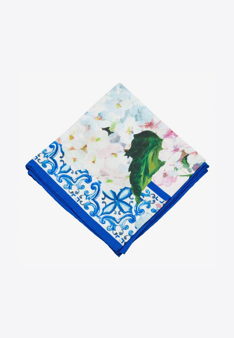 Floral Print Silk Foulard