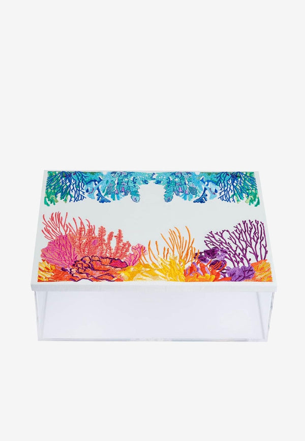 Coral Embroidered Acrylic Box