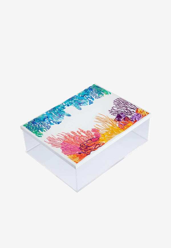 Coral Embroidered Acrylic Box