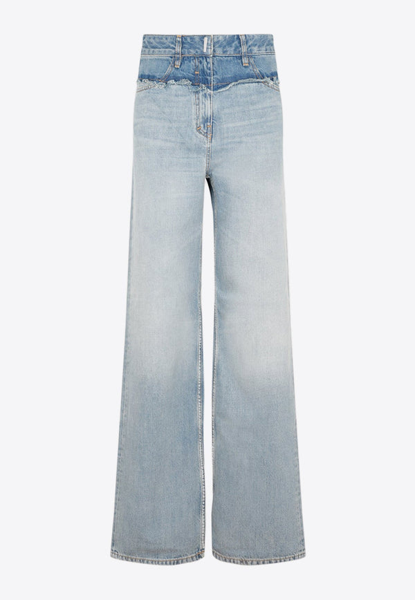 Mixed Denim Oversized Jeans