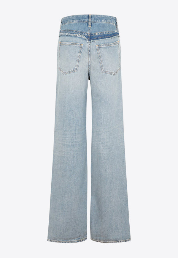 Mixed Denim Oversized Jeans