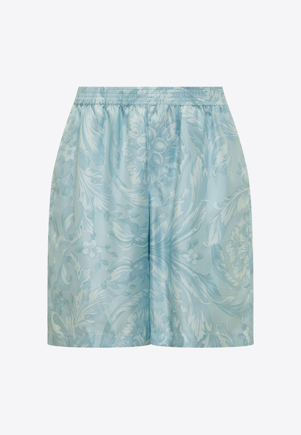 Barocco Print Silk Shorts