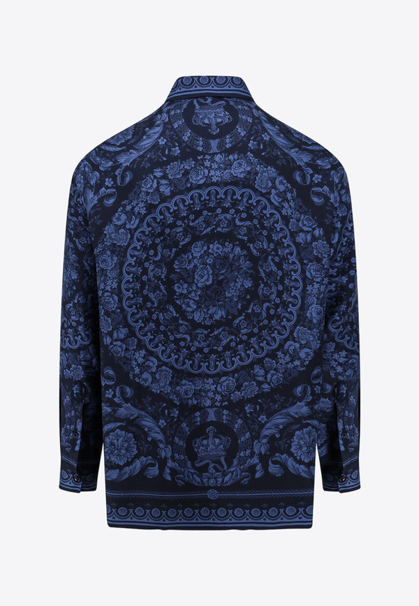 Barocco Print Long-Sleeved Silk Shirt