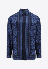 Barocco Print Long-Sleeved Silk Shirt