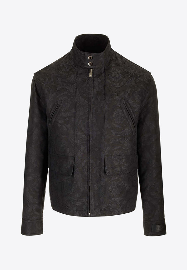 Barocco Pattern Zip-Up Jacket