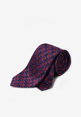 Geometric Logo Pattern Silk Tie