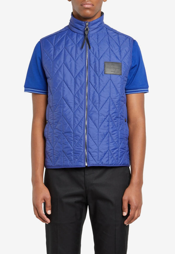 Padded Zip-Up Gilet in Tech Fabric