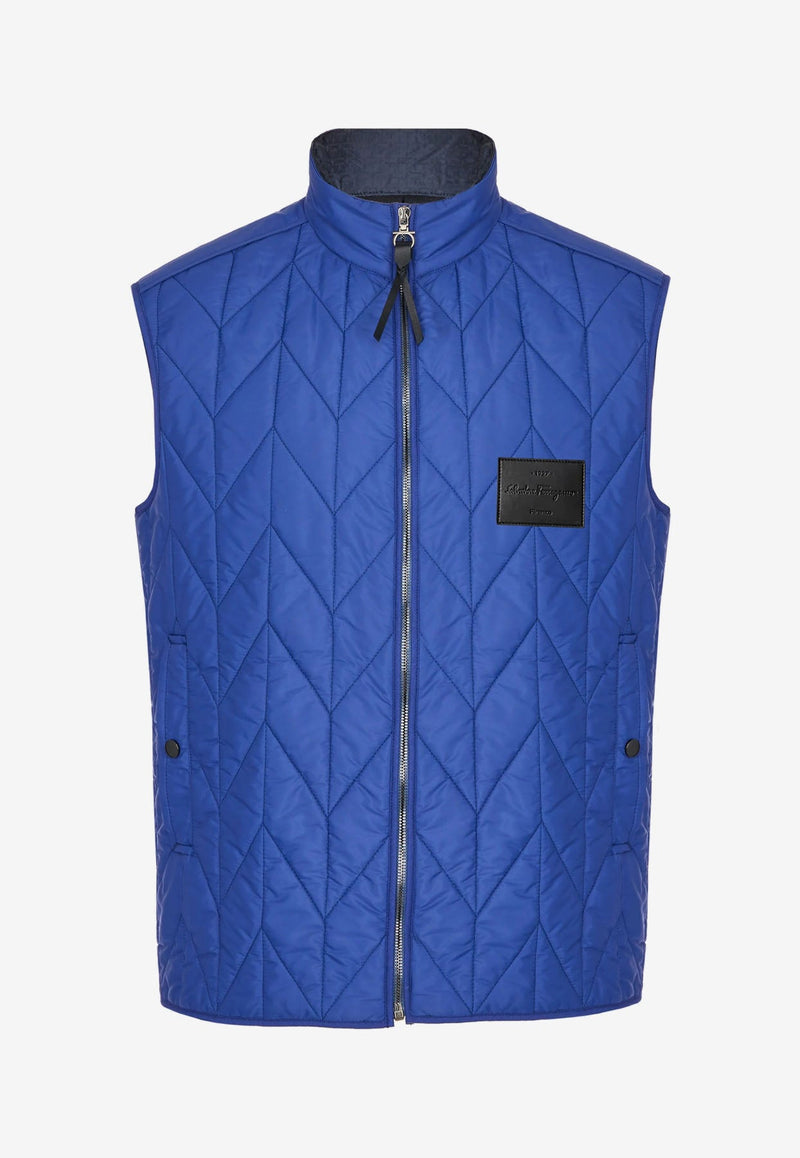 Padded Zip-Up Gilet in Tech Fabric