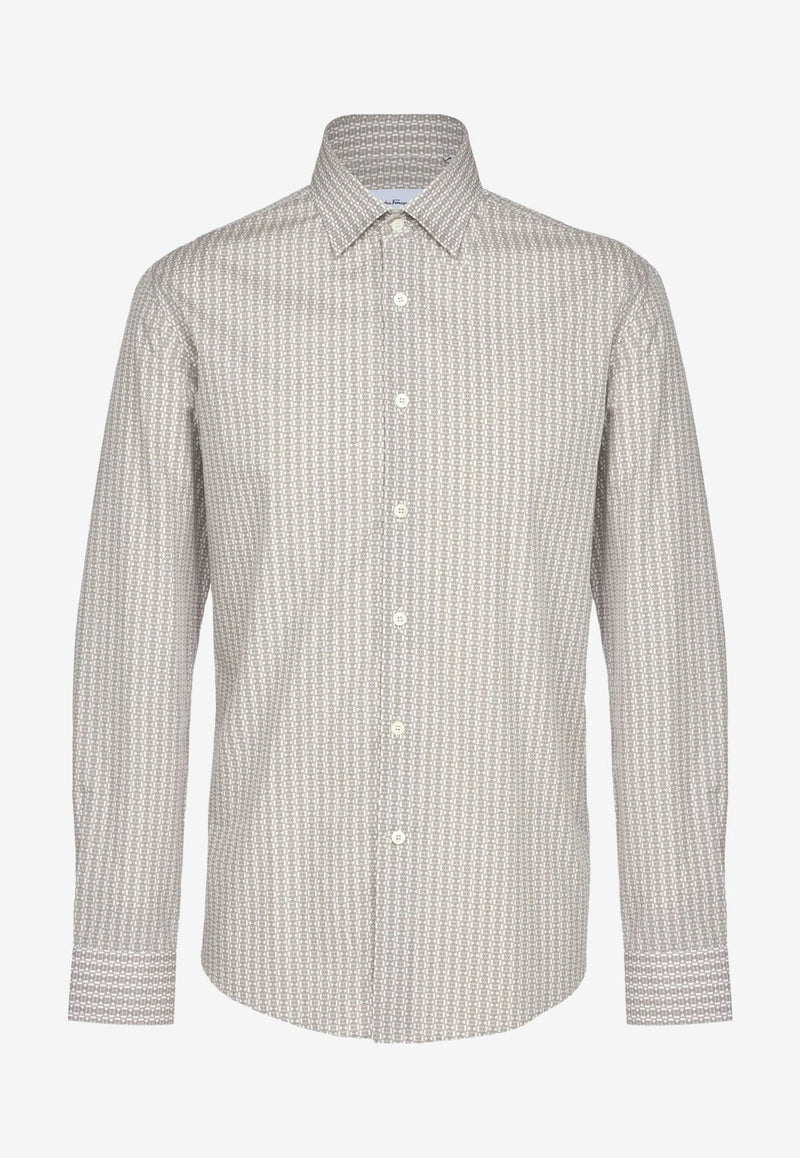 Gancini Button-Up Shirt