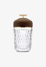 Folia Portable Lamp in Dark Ash Wood and Clear Crystal