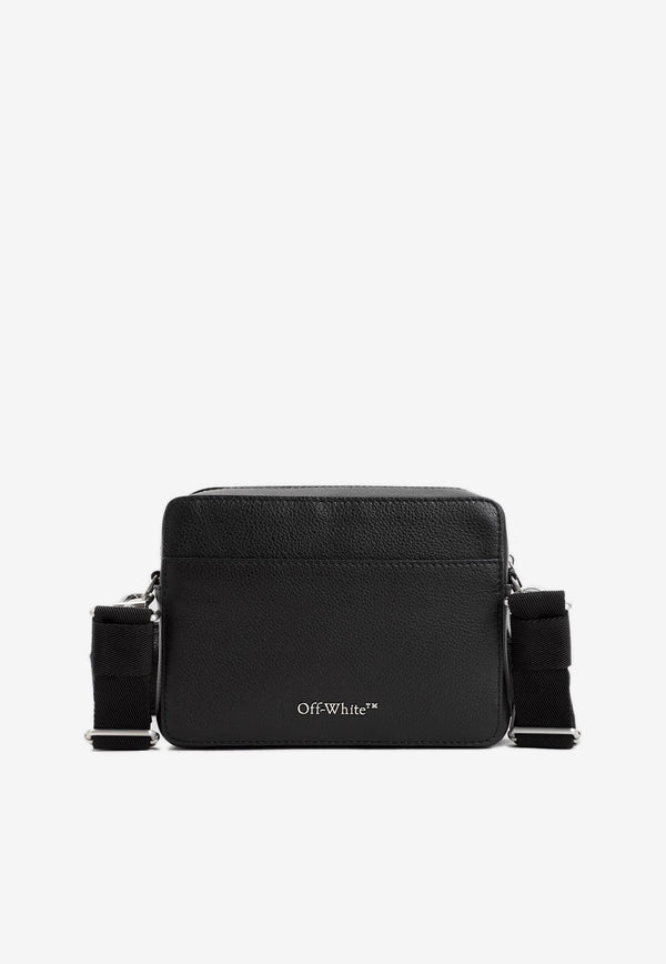Diag Stripe Crossbody Bag in Grained Leather