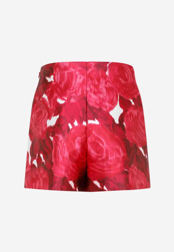 Rose Print Mini Shorts