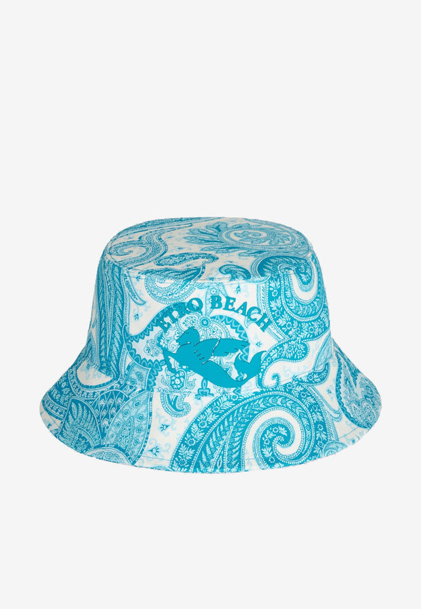 Liquid Paisley Bucket Hat with Cube Logo