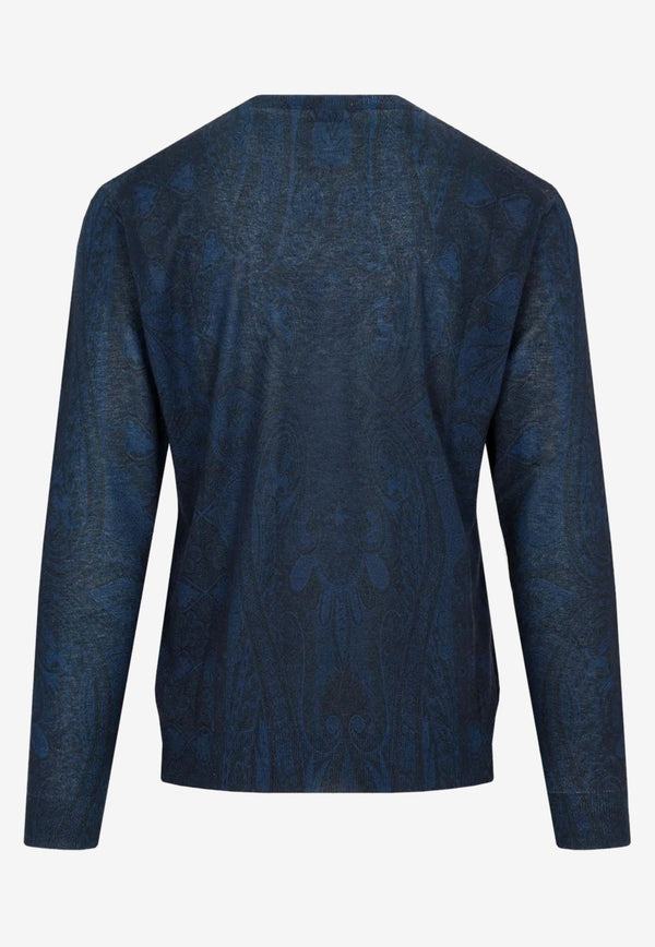 Paisley Knit Sweater in Silk and Cashmere