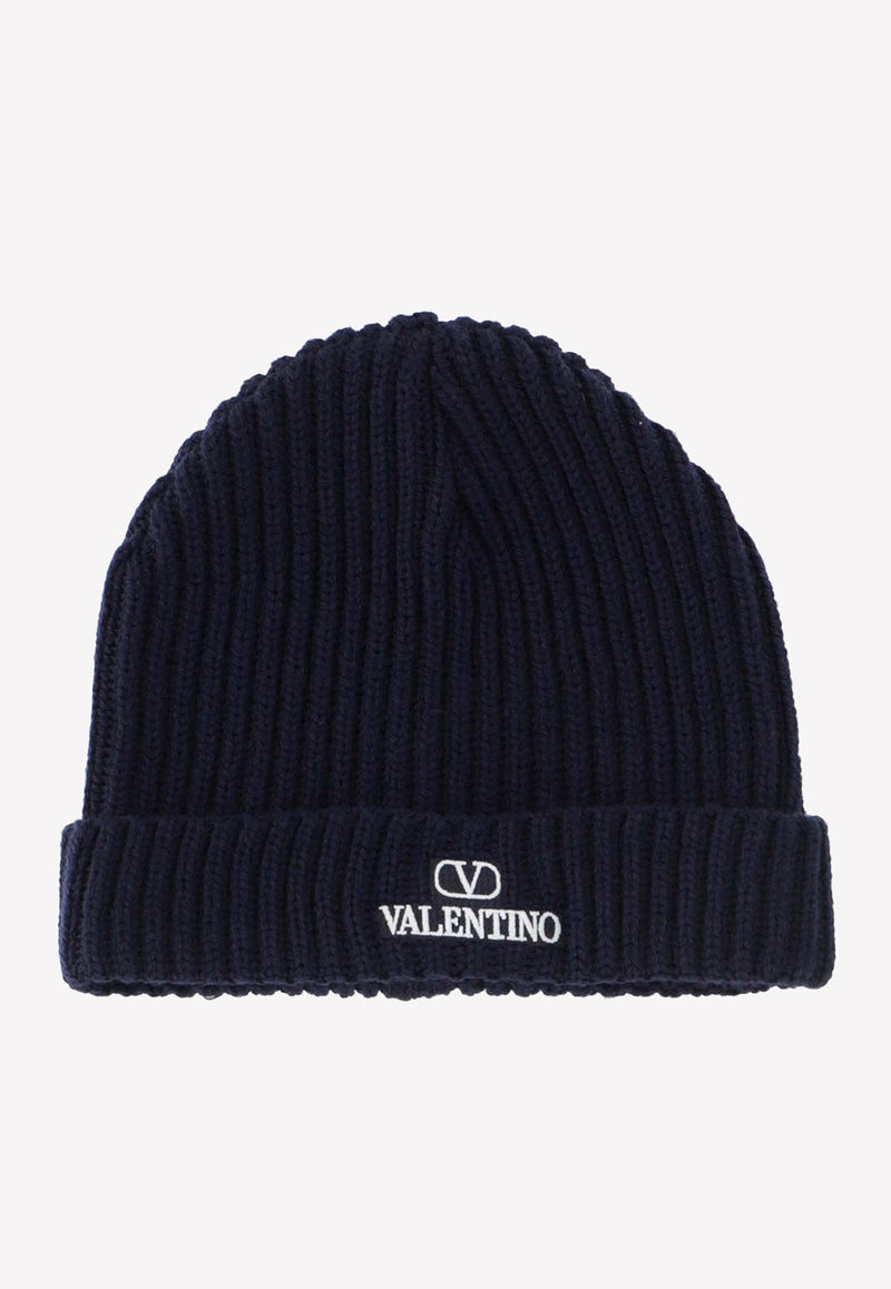 Logo Embroidered Wool Beanie