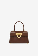 Small Iconic Top Handle Bag in Calf Leather