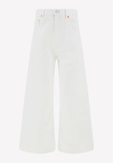 VLogo Chain Wide-Leg Jeans