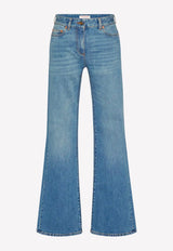 VLogo Chain Flared Jeans