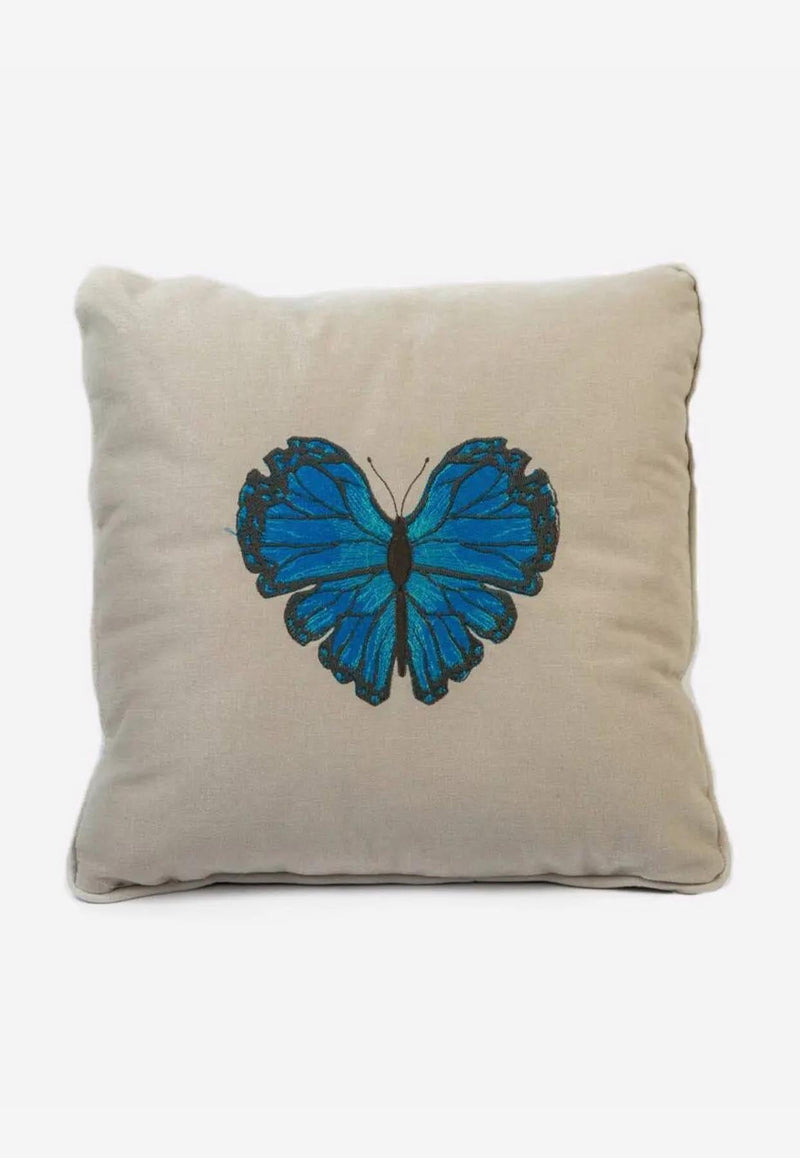 Butterfly Embroidered Cushion