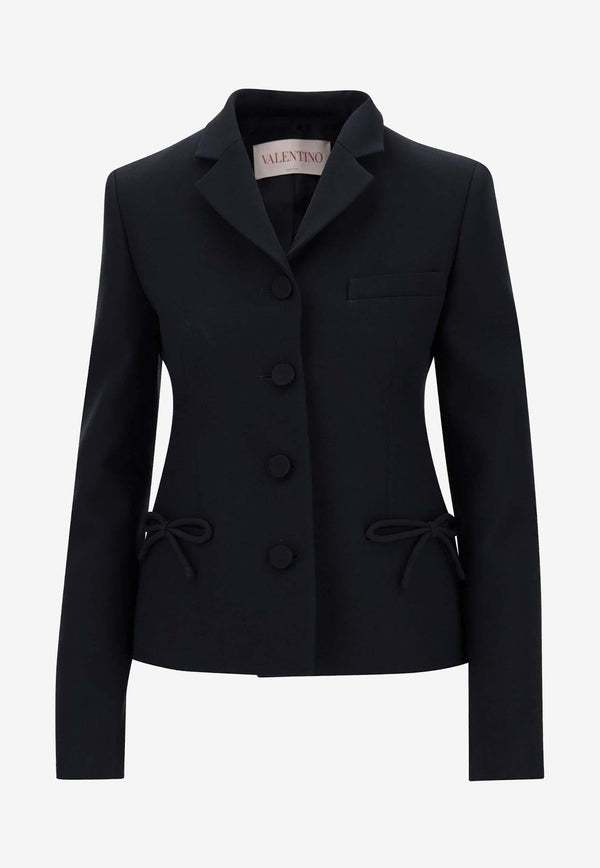 Single-Breasted Crepe Couture Blazer