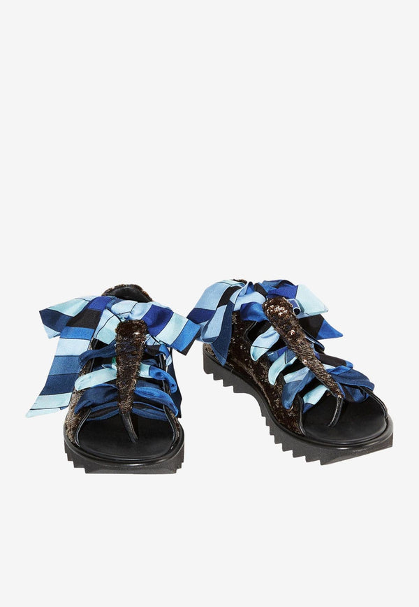 Sequin-Embellished Marmo Sandals