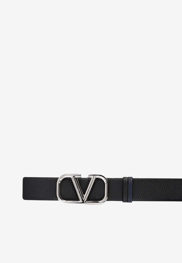 VLogo Buckle Leather Belt